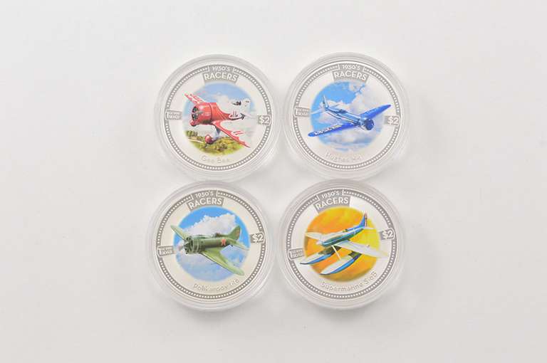 2006 Cook Islands $2 1 Oz Silver Colored Prooflike 4 Coin Set Box/COA