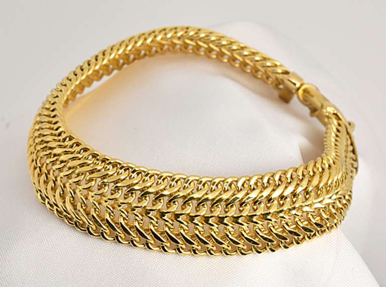 Snazzy Pair of Bracelets in Gilt Sterling Silver