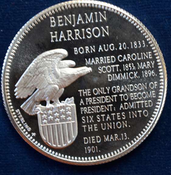 Benjamin Harrison Sterling Silver Medal