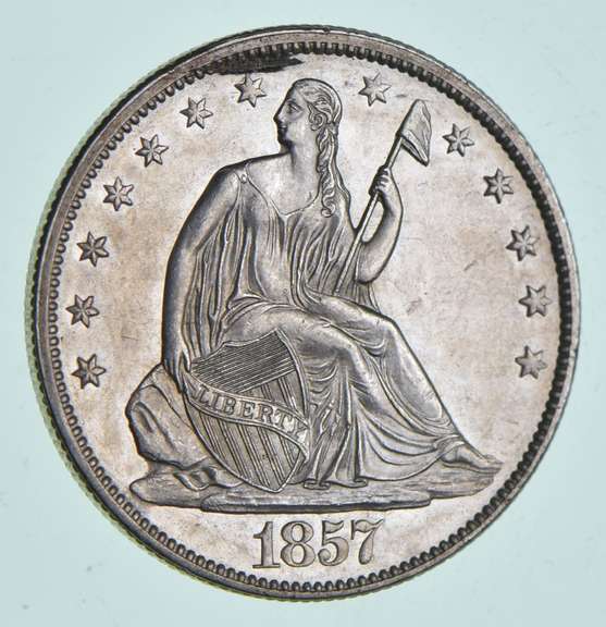 1857 Seated Liberty Half Dollar - Planchet Flaw