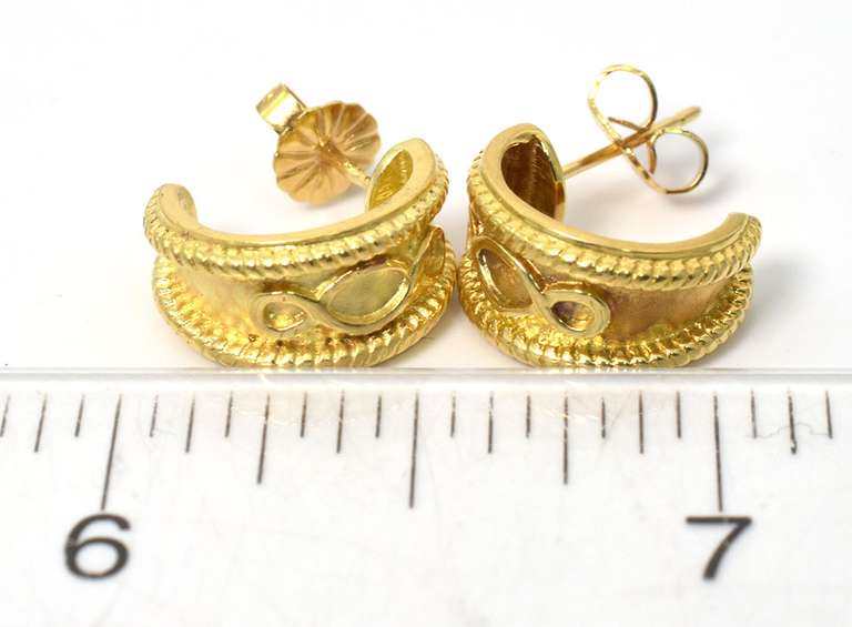 Delicate J Hoop Earrings in 18KT Yellow Gold