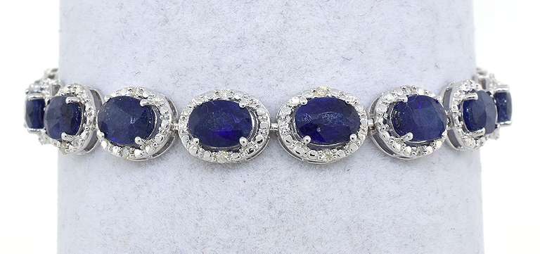 Sparkling Star Sapphire & Diamond Bracelet in Sterling Silver