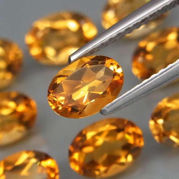 Ravishing 6.62ct 9pc golden Citrine set