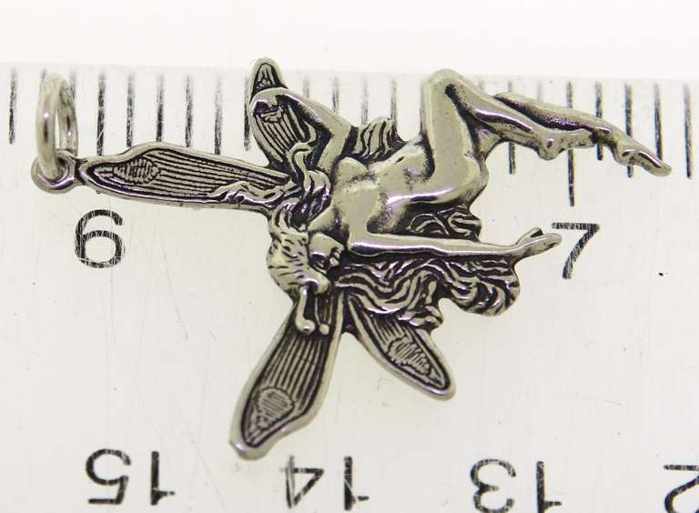 Vintage Sterling Silver Fairy Pendant