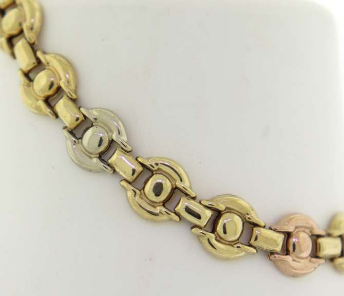 Beautiful 18kt Repeating Circle Motif Bracelet