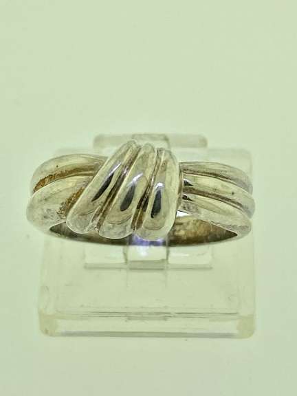 Vintage Fine Silver Love Knot Ring