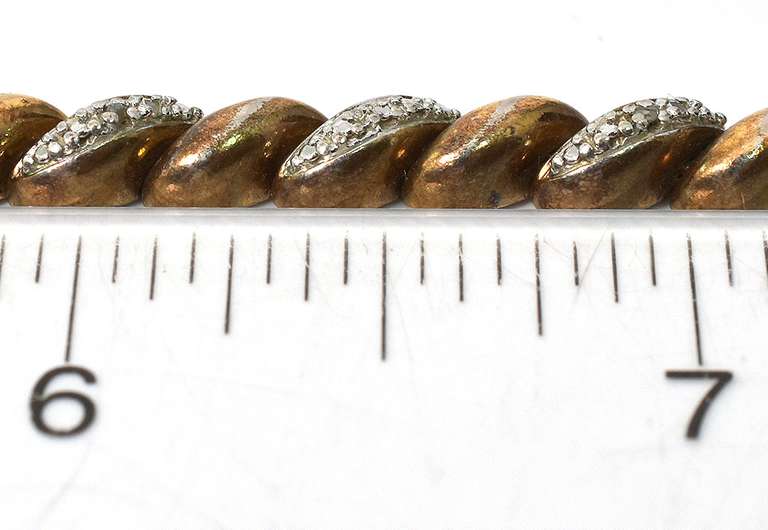 Heavy Diamond Chip Bracelet in Vermeil