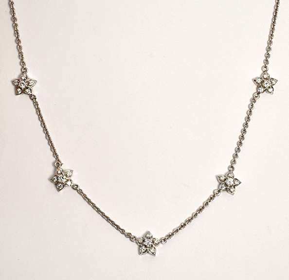 Stylish Stars of Diamonds Necklace