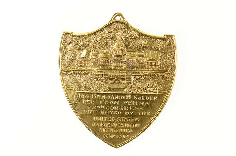 14K Yellow Gold 1932 Congressional Bicentennial Medal Charm/Pendant