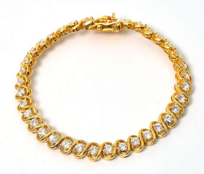 Sterling Silver Vermeil CZ Bracelet