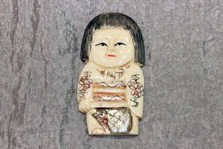 Natural Ivory Maiden with Touches of  Gold