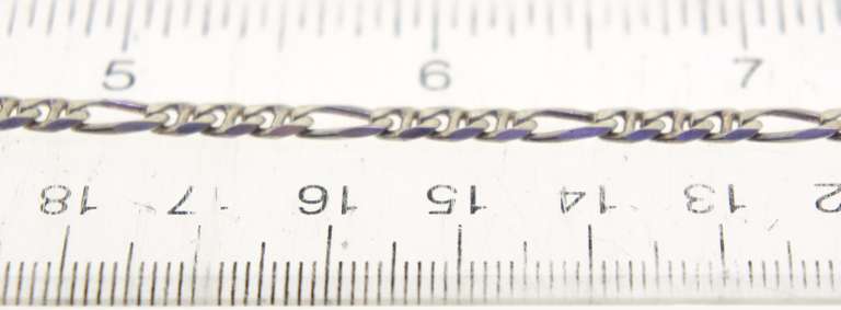 Italian Figaro Sterling Silver Chain Necklace