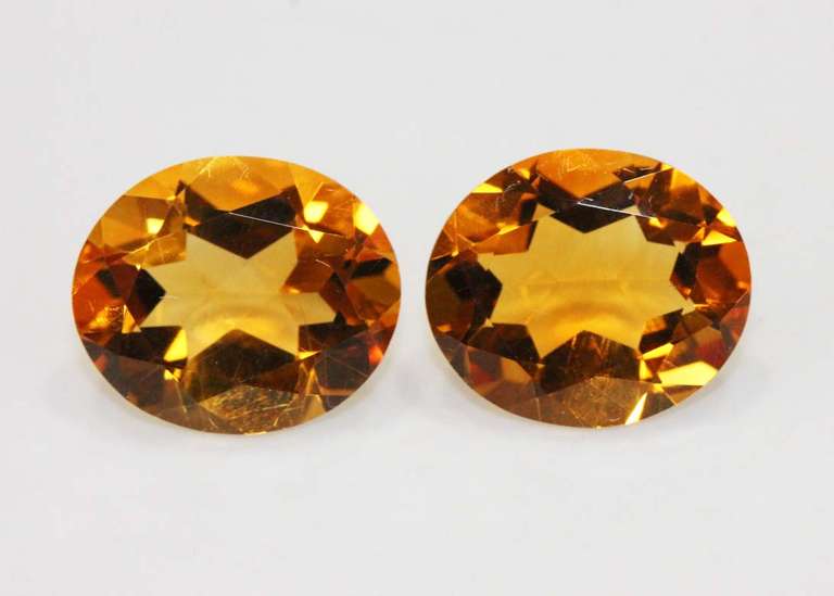 Intense Natural Citrine Pair - 12.00 cts.