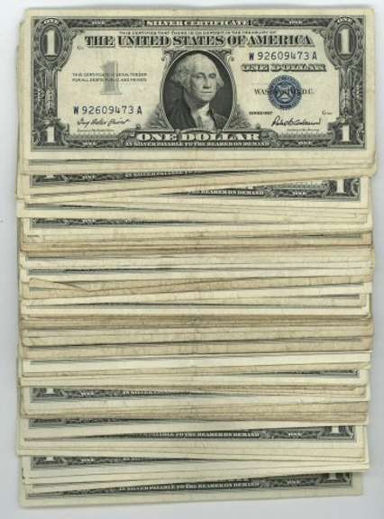 Great lot of 80 Series of 1957 $1 Silver Certificates