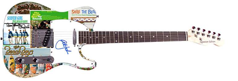 The Beach Boys Autogaphed Custom Graphics Guitar