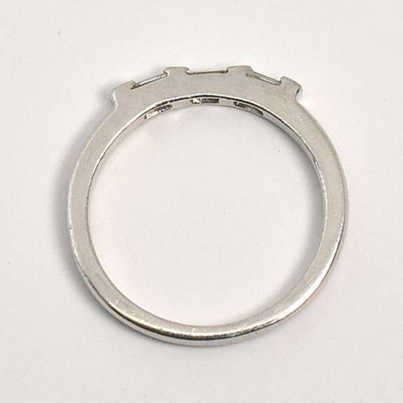 Dainty Baguette Diamond Ring in Platinum