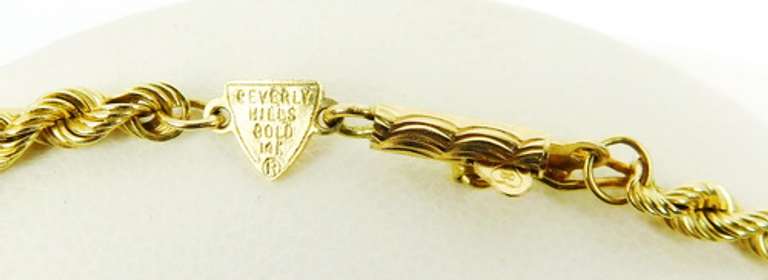 14K Yellow Gold Rope Chain Bracelet