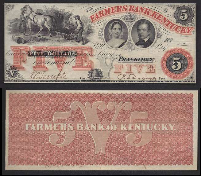 Rare $5 Remainder No Date ObsoleteFrankfort, Kentucky Uncirculated