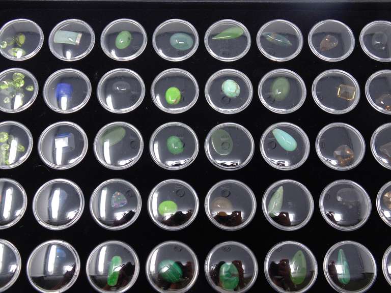 Tray of Natural Colorful Gemstones