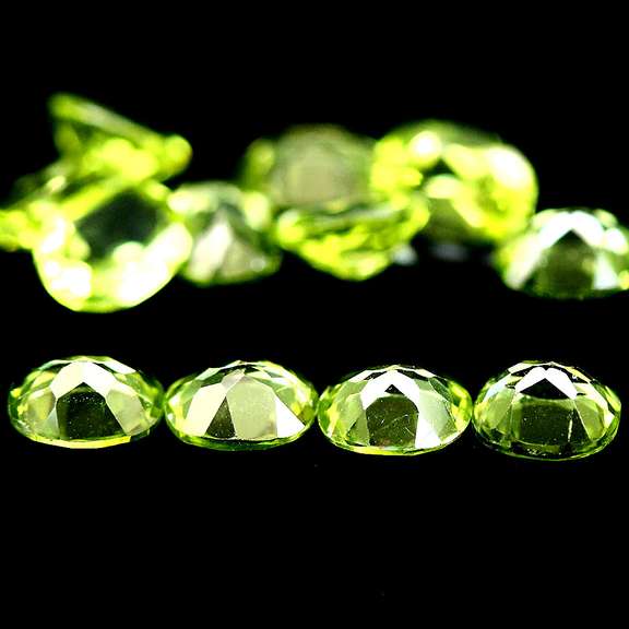 Dazzling 4.44ct untreated lime green Peridot set