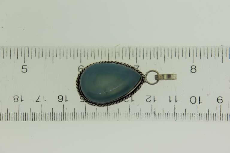 Silver-Tone Color Stone Pendant