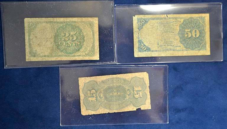 Lot Of Fractional Currency 3 total