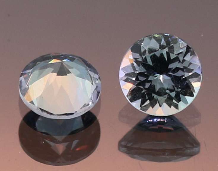 Glittering 1.49ct pair of silvery blue Tanzanite