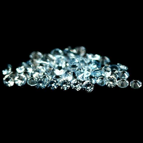 2.39ct vivid platinum blue diamond cut Topaz set