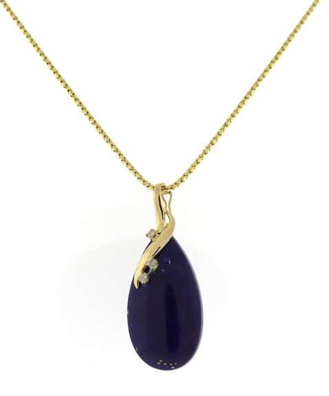 Gorgeous Lapis and Diamond Enhancer on Chain