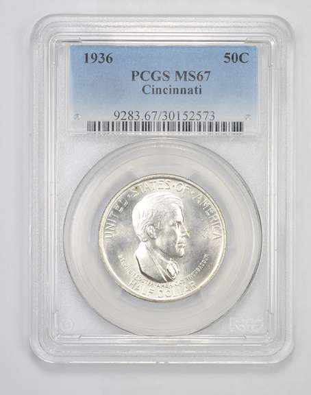 MS67 1936 Cincinnati Commemorative Half Dollar - Graded PCGS