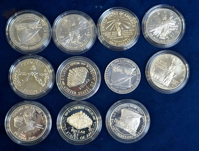 Lot of 11 Commemorative Silver Dollars