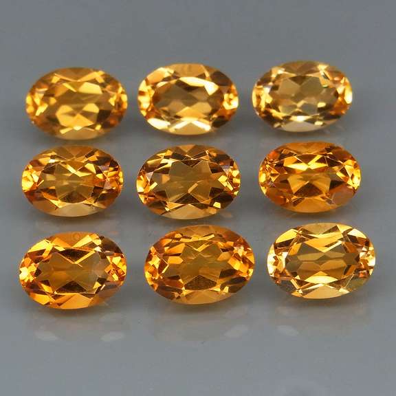 Ravishing 6.62ct 9pc golden Citrine set
