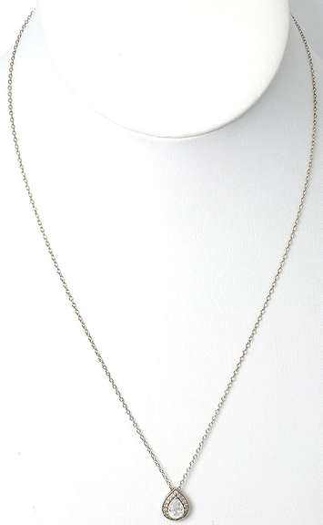 Sterling Silver White Stone Necklace
