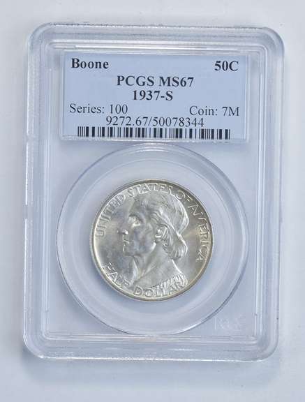 MS67 1937-S Boone Bicentennial Commemorative Half Dollar - Graded PCGS