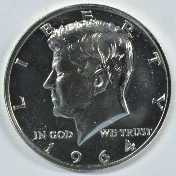 Superb Gem Proof 1964 'Accented Hair' Kennedy Half