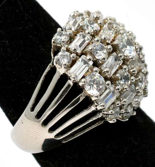 Sterling Silver CZ Cocktail Ring