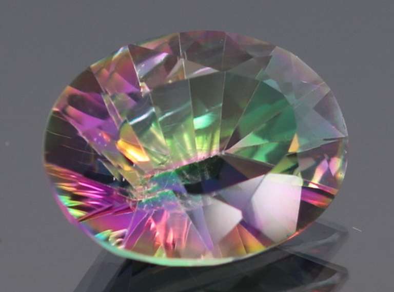 Prismatic! 7.06ct concave cut Mystic Quartz