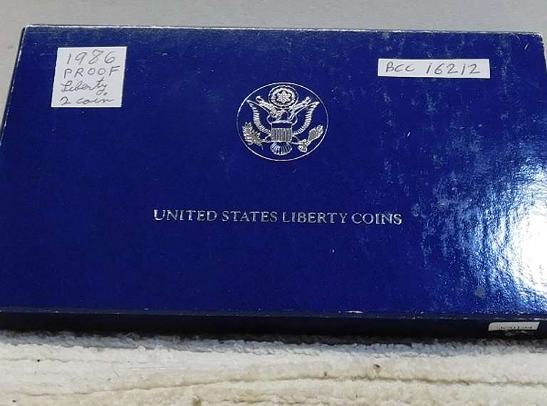 1986 PROOF Liberty 2 coin set, Sil Dol
