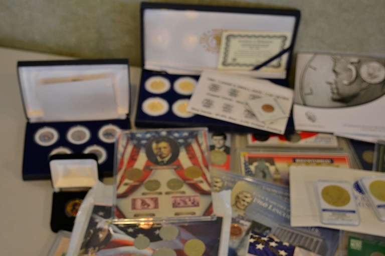 Vintage Lot Of Coins Medals and Sets