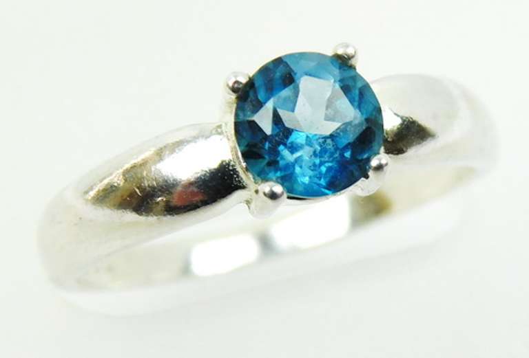 Sterling Ring with London Blue Topaz, Size 9.25