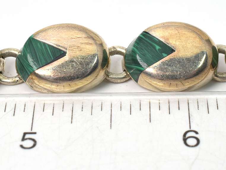 Sterling Silver Green Stone Bracelet