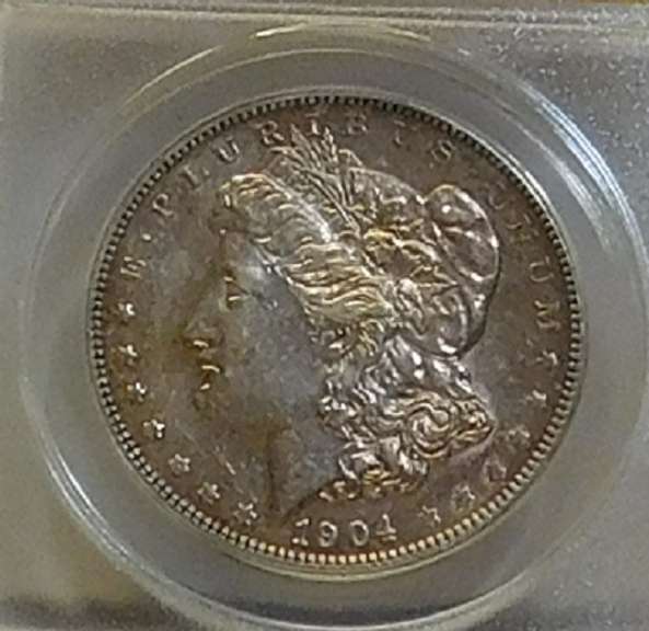 1904 Morgan Dol, ANACS AU-53, rare date