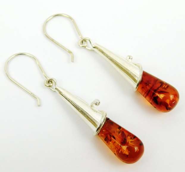 Sterling Amber Calla Lily Drop Earrings