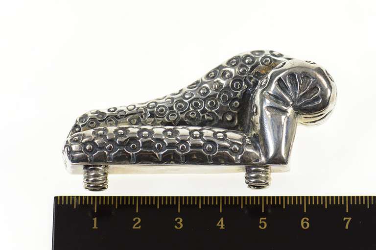 Sterling Ornate Chaise Lounge Sofa Statement Pin/Brooch