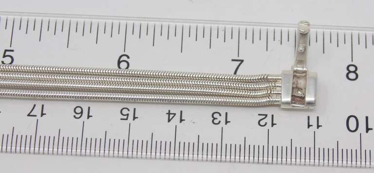 Multi Strand Sterling Silver & 18kt Sapphire Bar Bracelet