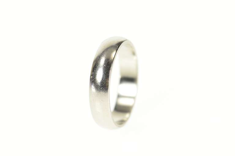 Platinum 3.9mm Rounded Classic Simple Wedding Band Ring