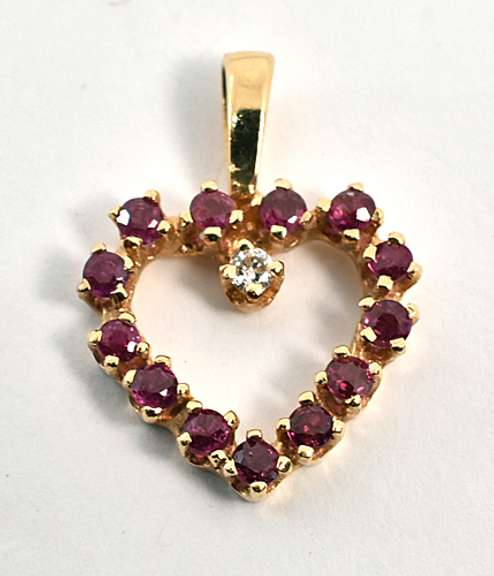 Sweet Ruby Heart Pendant