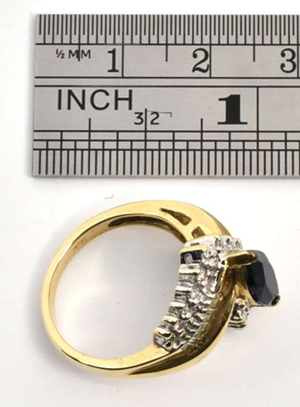Pleasing Marquise Sapphire & Diamond Ring