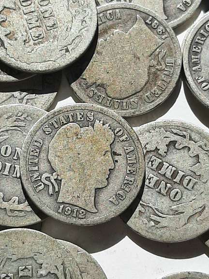 25 Assorted Barber Dimes