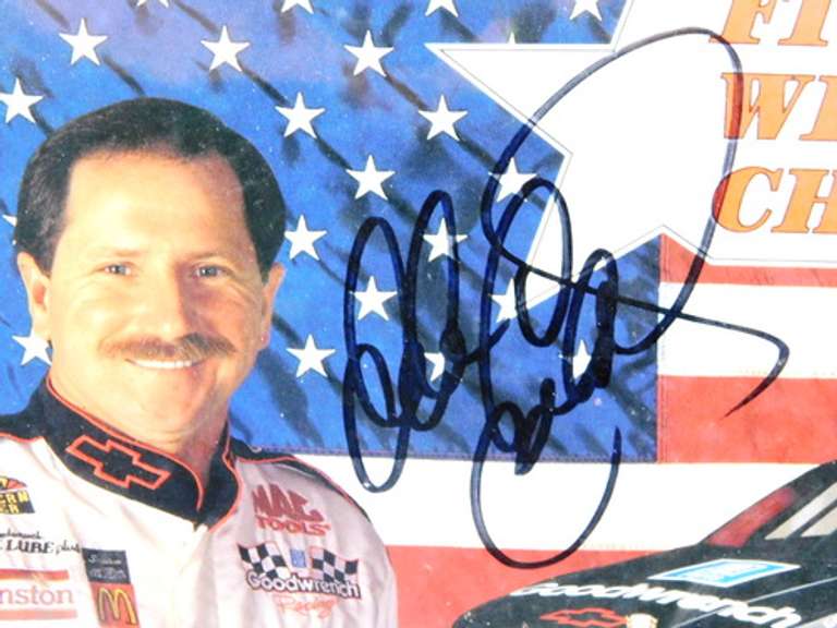Dale Earnhardt Autographed Color Print, Framed